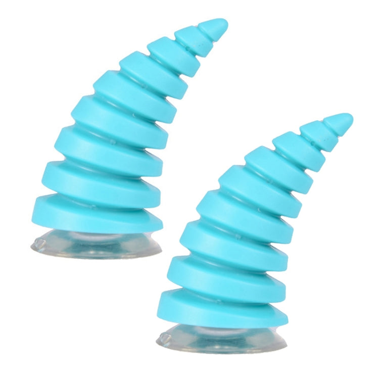 2PCS Motorcycle Horn Sucker Helmet Decoration(Light Blue) - In Car by buy2fix | Online Shopping UK | buy2fix