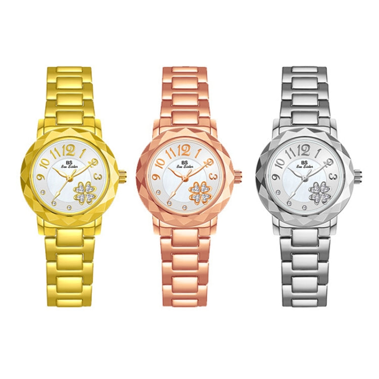 BS Bee Sister  FA1481 Flower Embellished Ladies Alloy Watch Wrist Watches(Silver) - Alloy Watches by BS Bee Sister | Online Shopping UK | buy2fix