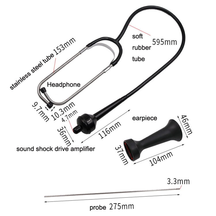 Car Engine Cylinder Abnormal Sound Stethoscope Detection Auto Repair Tool(Black) - In Car by buy2fix | Online Shopping UK | buy2fix