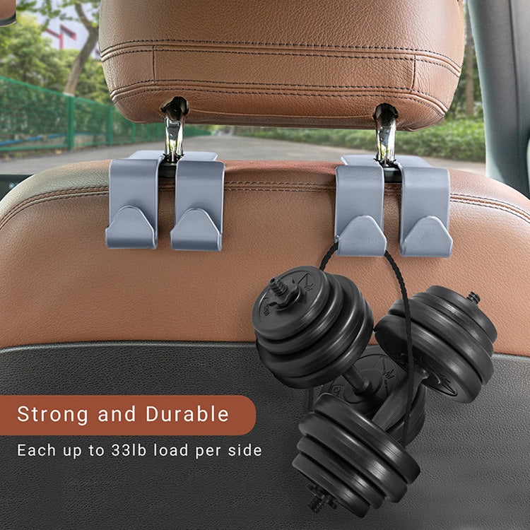 10PCS A-3 Car Hidden Seat Back Hook Multifunctional Rear Phone Holder Hook(Gray) - In Car by buy2fix | Online Shopping UK | buy2fix