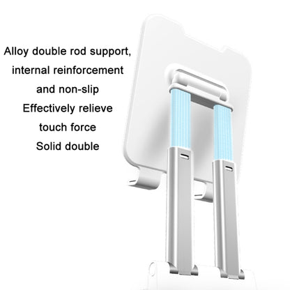 Tablet Mobile Phone Desktop Double Pole Lifting Folding Bracket, Color: White (Large) - Desktop Holder by buy2fix | Online Shopping UK | buy2fix