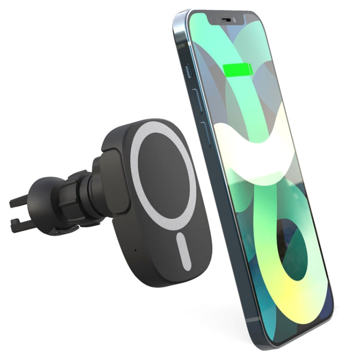 15W Intelligent Car Magnetic Wireless Charging Stand For IPhone 12 / 13 Series (Black) - In Car by buy2fix | Online Shopping UK | buy2fix