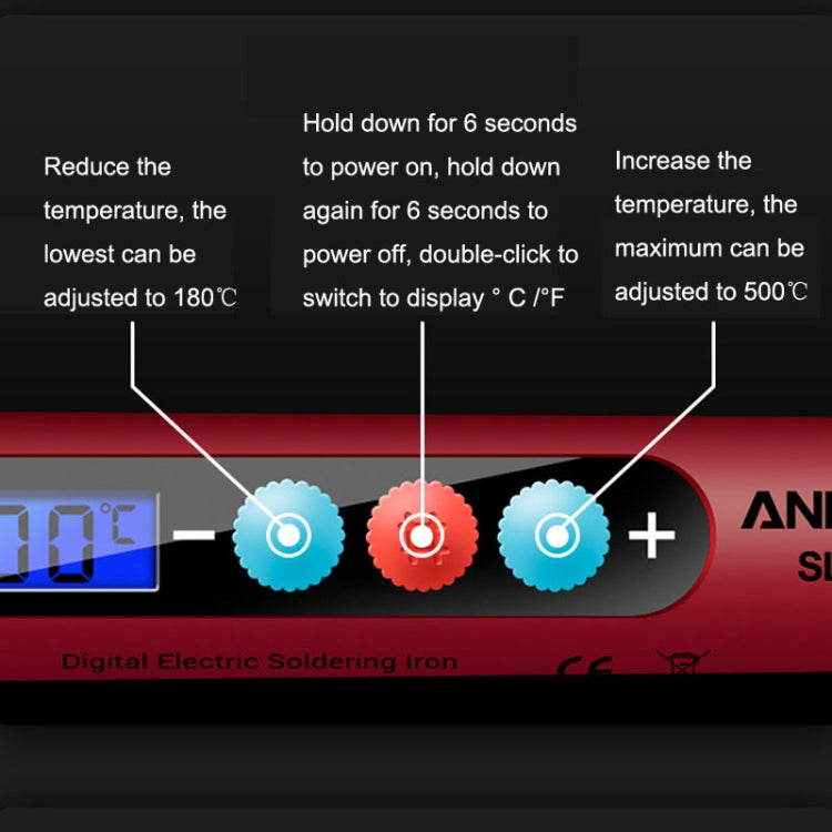 ANENG SL103 25pcs/set Intelligent Digital Display Temperature Adjustment Household Constant Temperature Soldering Iron Set 60W Internal Heat Welding Tool Kit(EU Plug) - Electric Soldering Iron by ANENG | Online Shopping UK | buy2fix