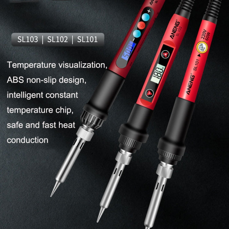 ANENG SL103 25pcs/set Intelligent Digital Display Temperature Adjustment Household Constant Temperature Soldering Iron Set 60W Internal Heat Welding Tool Kit(EU Plug) - Electric Soldering Iron by ANENG | Online Shopping UK | buy2fix