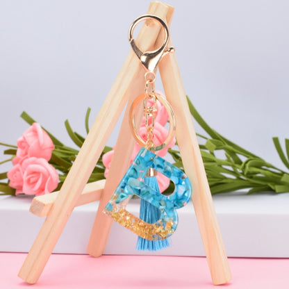 2 PCS English Alphabet Epoxy Tassel Keychain Bag Pendant(E) - In Car by buy2fix | Online Shopping UK | buy2fix