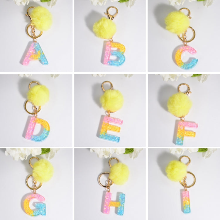 2 PCS Crystal Epoxy Rainbow Color Keychain Hair Ball Ladies Bag Pendant(G) - In Car by buy2fix | Online Shopping UK | buy2fix