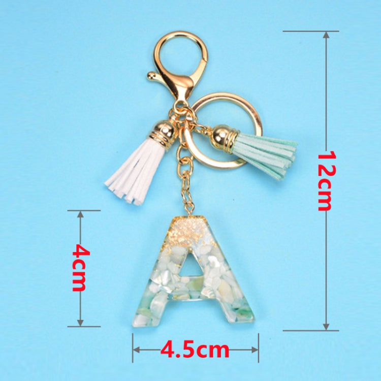 2 PCS Gold Foil English Letter Tassel Keychain Bag Decoration Pendant(L) - In Car by buy2fix | Online Shopping UK | buy2fix