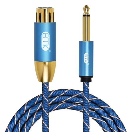 EMK KN603 2Pin 6.5mm Canon Line Balanced Audio Microphone Line,Cable Length: 5m(Blue) - Consumer Electronics by EMK | Online Shopping UK | buy2fix