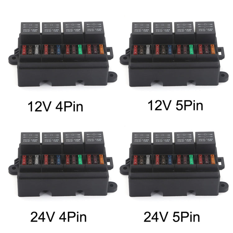 TF008-10 12V 4Pin Relay Car RV Radiography Sound Modified Electromagnetic Insurance Box - In Car by buy2fix | Online Shopping UK | buy2fix