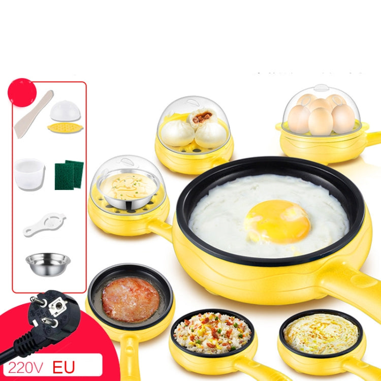 350W Electric Egg Omelette Cooker Frying Pan Steamer Cooker,EU Plug,Style: Pan+Wood Shovel Yellow - Home & Garden by buy2fix | Online Shopping UK | buy2fix