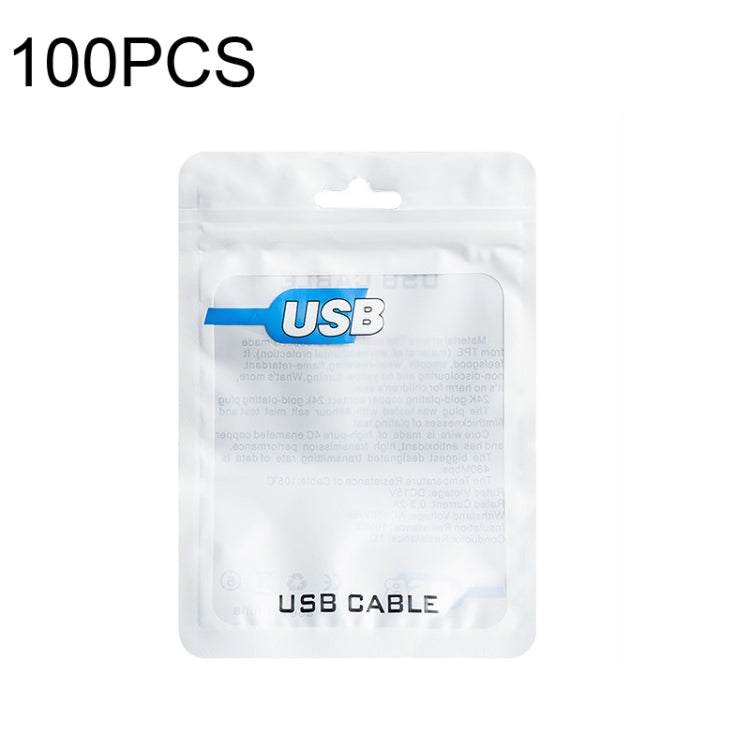 100 PCS  USB Cable Packaging Bag Data Cable Bag Ziplock Bag 10.5 x 15 cm -  by buy2fix | Online Shopping UK | buy2fix