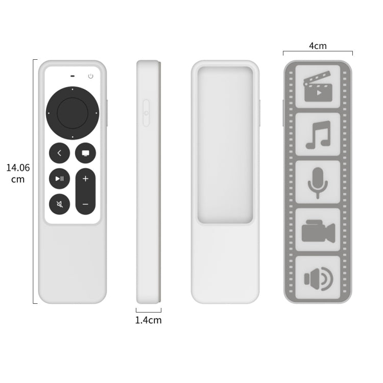 Silicone Remote Controller Waterproof Anti-Slip Protective Cover For Apple TV 4K 2021(Gray White) - Consumer Electronics by buy2fix | Online Shopping UK | buy2fix