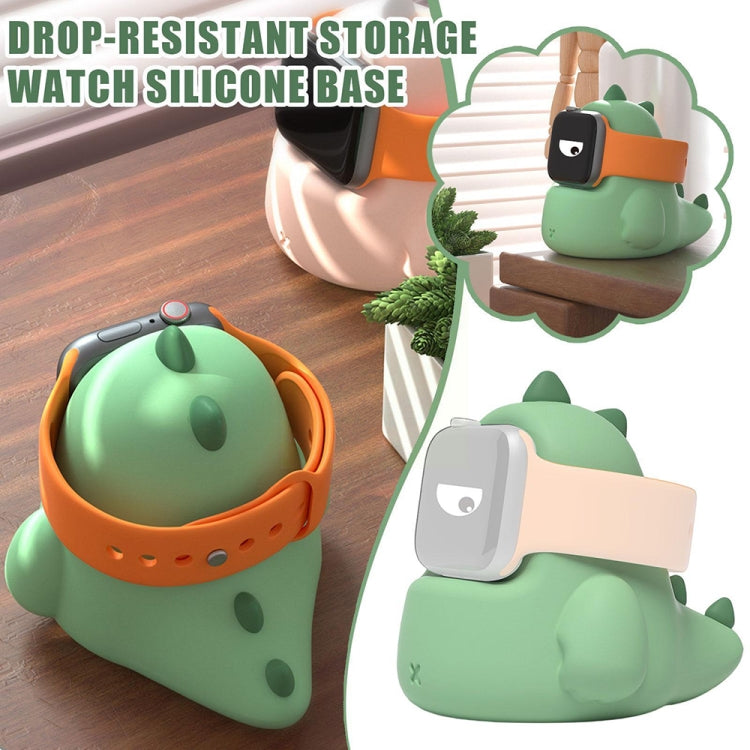 2 PCS H003 Cute Dinosaur Shaped Silicone Charging Stand without Watch For Apple Watch(Grey) - Smart Wear by buy2fix | Online Shopping UK | buy2fix
