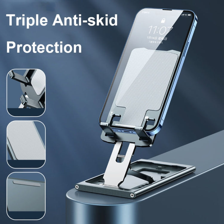 028 Portable Foldable Aluminum Alloy Phone Live Holder(Blue) - Desktop Holder by buy2fix | Online Shopping UK | buy2fix