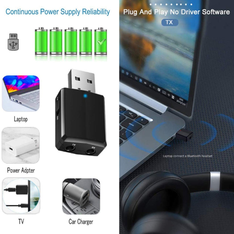ZF-169 PLUS 3 In 1 Car USB Bluetooth 5.0 Audio Adapter - Apple Accessories by buy2fix | Online Shopping UK | buy2fix
