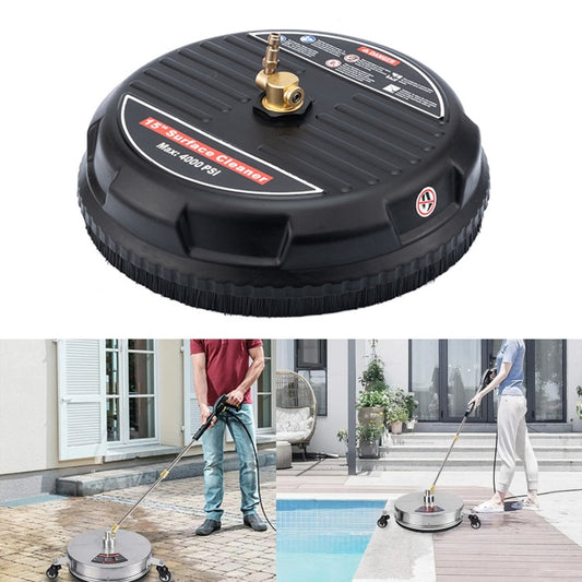 Round Floor Scrubber High Pressure Cleaner, Size: 15 inch Plastic+2 Shots - In Car by buy2fix | Online Shopping UK | buy2fix