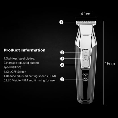 WMARK C24-HC011 USB Engraving Scissor LED Display Rechargeable Hair Clipper, EU Plug - Hair Trimmer by buy2fix | Online Shopping UK | buy2fix