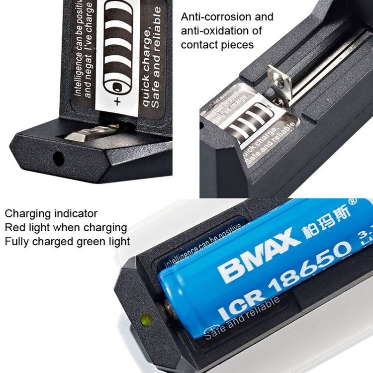 10 PCS BMAX Single Slot Direct Insert Power Supply 18650 Lithium Battery Charger(EU Plug) - Consumer Electronics by BMAX | Online Shopping UK | buy2fix