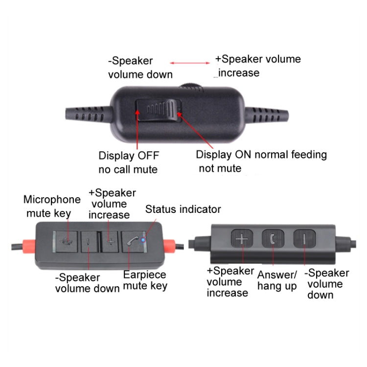 VT200D Double Ears Telephone Headset Operator Headset With Mic,Spec: USB Head with Tuning - Consumer Electronics by buy2fix | Online Shopping UK | buy2fix