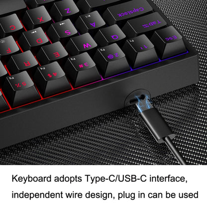 LEAVEN K620 61 Keys Hot Plug-in Glowing Game Wired Mechanical Keyboard, Cable Length: 1.8m, Color: Black Green Shaft - Wired Keyboard by LEAVEN | Online Shopping UK | buy2fix