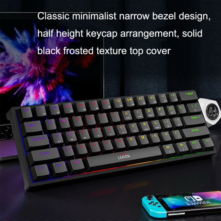 LEAVEN K620 61 Keys Hot Plug-in Glowing Game Wired Mechanical Keyboard, Cable Length: 1.8m, Color: White Green Shaft - Wired Keyboard by LEAVEN | Online Shopping UK | buy2fix