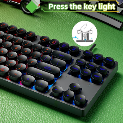 Dark Alien DK100 87 Keys Hot Plug-In Glowing Game Wired Mechanical Keyboard, Cable Length: 1.3m(White Black) - Wired Keyboard by Dark Alien | Online Shopping UK | buy2fix