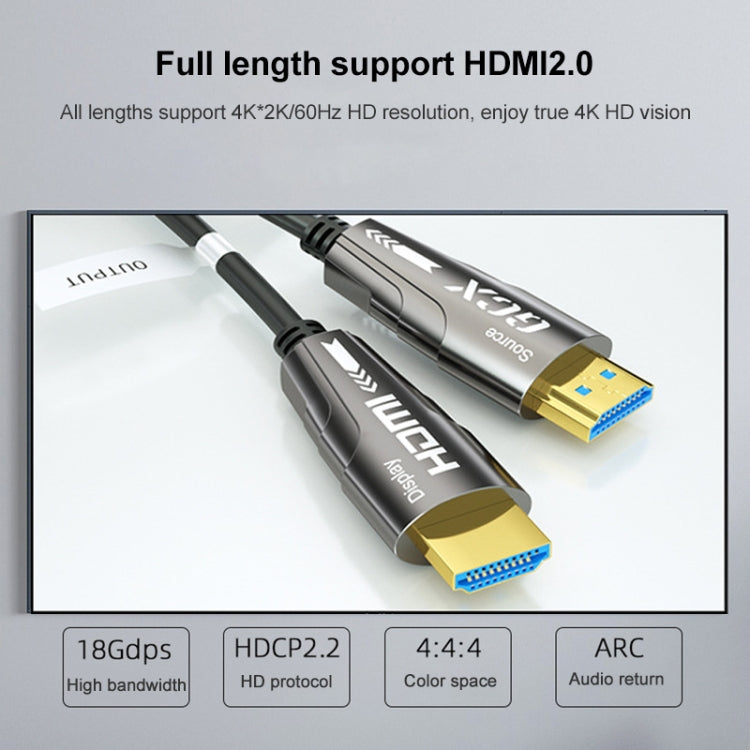 HDMI 2.0 Male To HDMI 2.0 Male 4K HD Active Optical Cable, Cable Length: 90m - Audio Optical Cables by buy2fix | Online Shopping UK | buy2fix