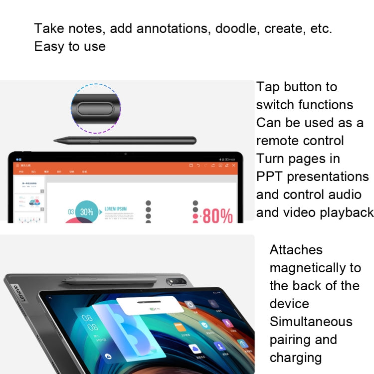 For Xiaoxin Pad Pro 12.6 inch/2022 2 Generation Original Lenovo Stylus(Black) - Stylus Pen by Lenovo | Online Shopping UK | buy2fix