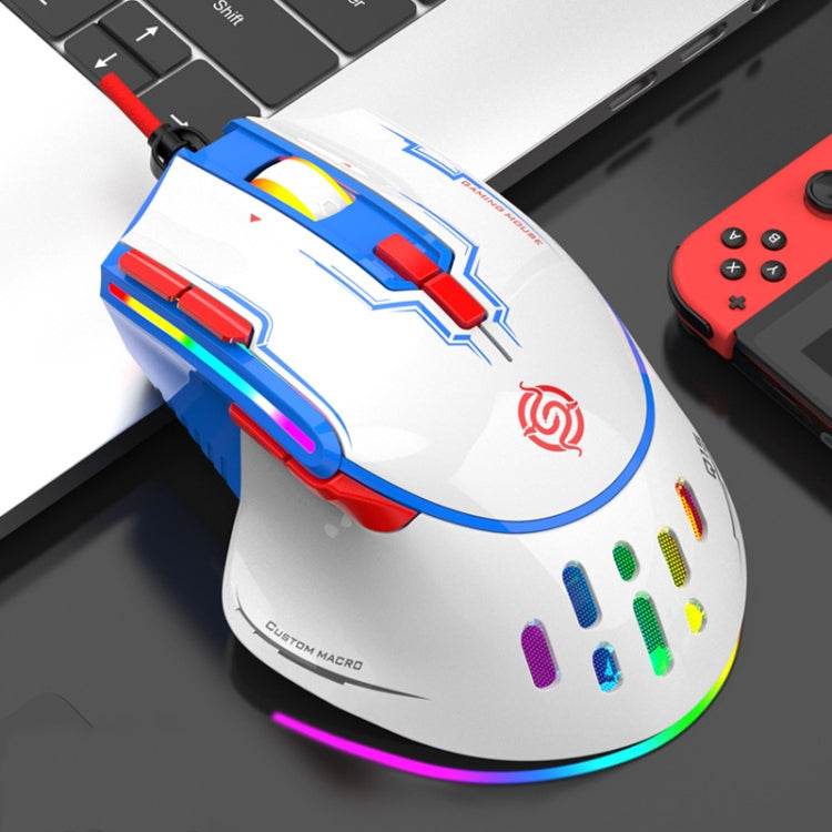 K-Snake Q15 9 Keys RGB Light Effect Wired Mechanical Mouse, Cable Length: 1.5m(White) - Wired Mice by K-Snake | Online Shopping UK | buy2fix