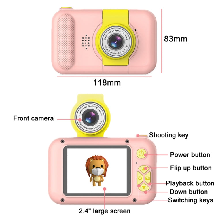 X101 Mini HD Lens Reversible Child Camera, Color: White+8G+Card Reader - Consumer Electronics by buy2fix | Online Shopping UK | buy2fix