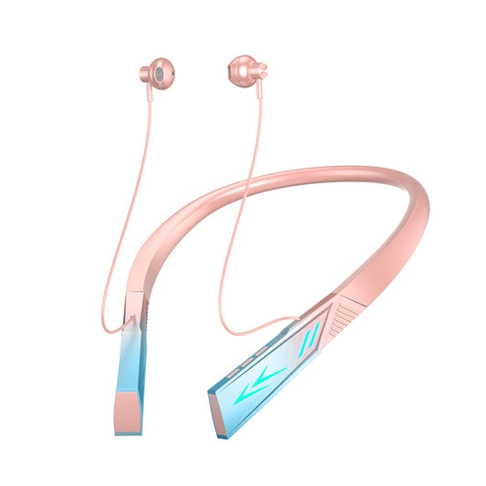 E68 Bluetooth V5.2 Earphones Magnetic Sport Neckband Wireless Headphones With Mic(Gradient Pink) - Neck-mounted Earphone by buy2fix | Online Shopping UK | buy2fix