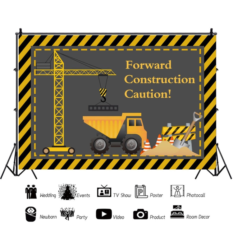 1.5m x 1m  Construction Vehicle Series Happy Birthday Photography Background Cloth(MSD00212) - Camera Accessories by buy2fix | Online Shopping UK | buy2fix