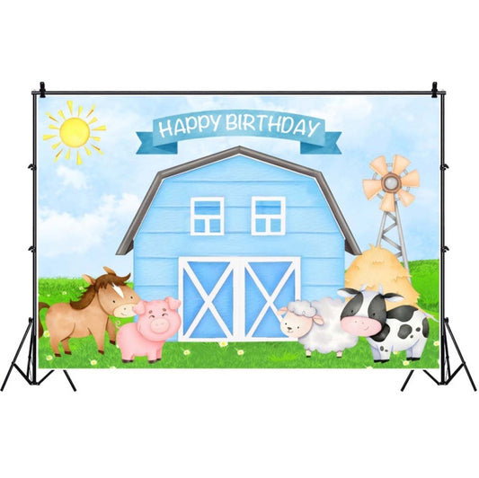 1.5m x 1m Cartoon Farm Animals Photography Backdrop Birthday Party Background Decoration(MDM10761) - Camera Accessories by buy2fix | Online Shopping UK | buy2fix