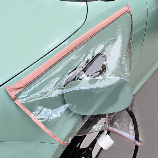 Electric Vehicle Charging Port Magnetic Transparent Rain Cover(Pink) - In Car by buy2fix | Online Shopping UK | buy2fix
