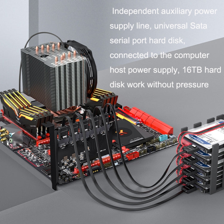 PCIE X1 To 10 Ports SATA3.0 Rotary Card Computer Desktop Solid State Hard Disk - Add-on Cards by buy2fix | Online Shopping UK | buy2fix