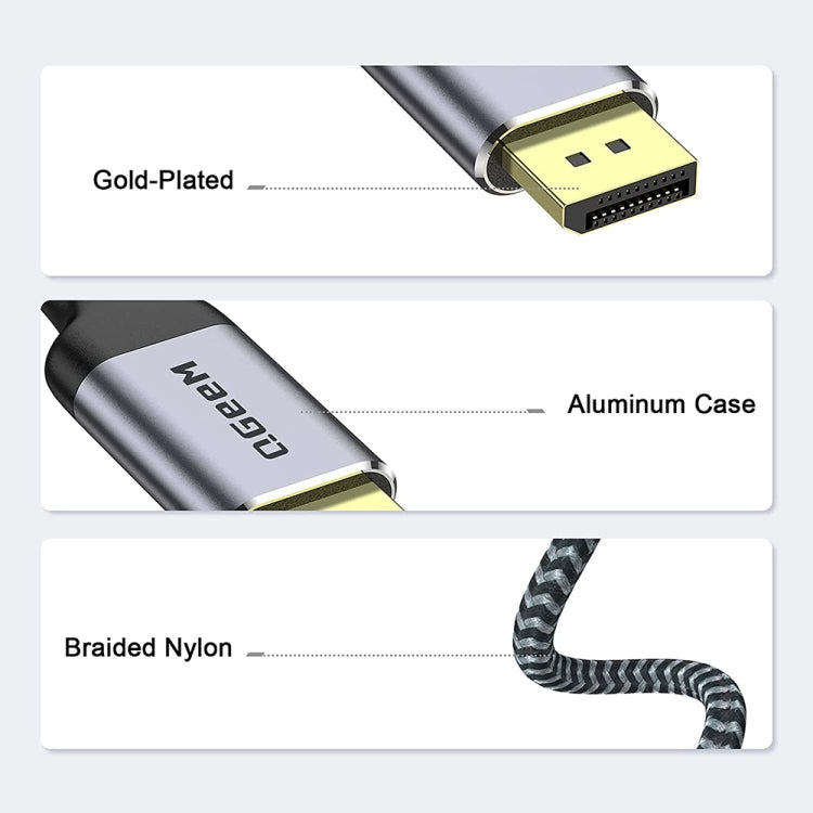 QGeeM QG-UA13 Type-C To DP 4K 60Hz Nylon Braided Adapter Cable, Length: 1.2m - Computer & Networking by QGeeM | Online Shopping UK | buy2fix