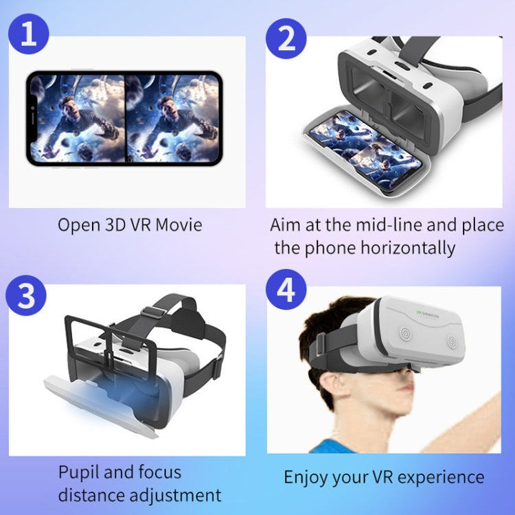 VRSHINECON G15 Helmet Virtual Reality VR Glasses All In One Game Phone 3D Glasses(White) - Consumer Electronics by buy2fix | Online Shopping UK | buy2fix