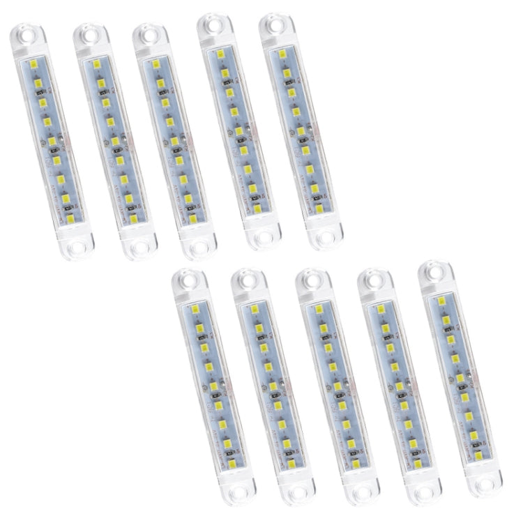 MK-224 10pcs 12-24V Truck Trailer 9LED Side Light Tail Lamp Signal Light(White) - In Car by buy2fix | Online Shopping UK | buy2fix