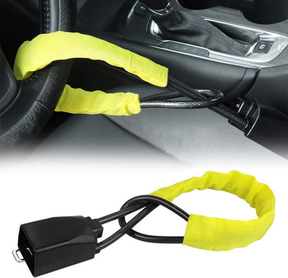 S308 Car Steering Wheel Wire Rope Lock Security Anti-theft Locks(Yellow) - In Car by buy2fix | Online Shopping UK | buy2fix