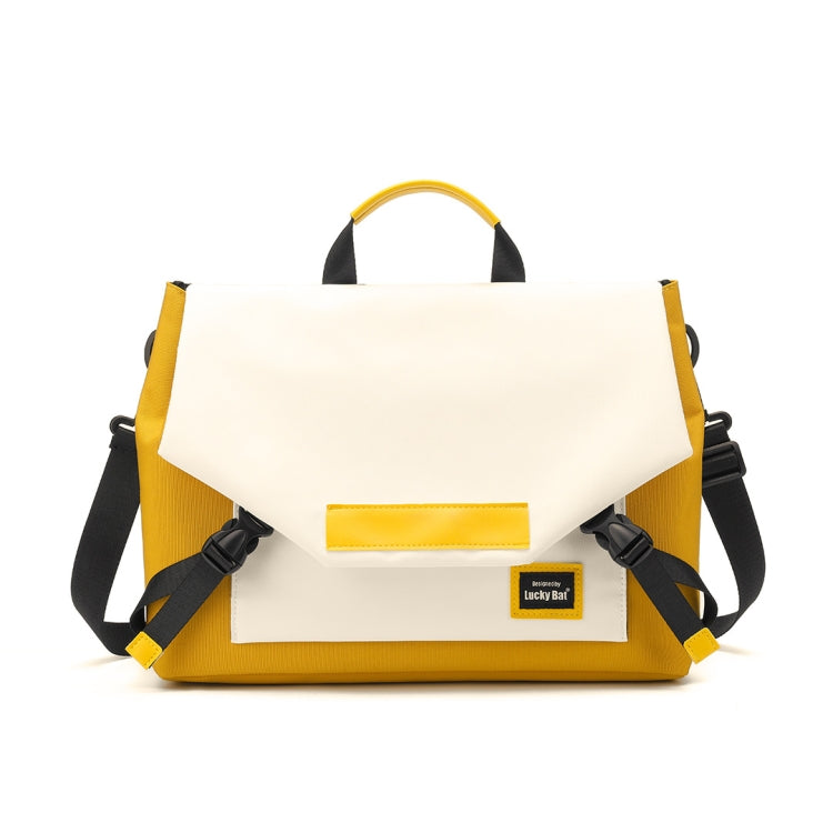 LUCKYBAT Laptop Bag Airbag Anti-drop Crossbody Handbag, Size: S 13.3-16 Inch(Turmeric White) - 15 inch by buy2fix | Online Shopping UK | buy2fix