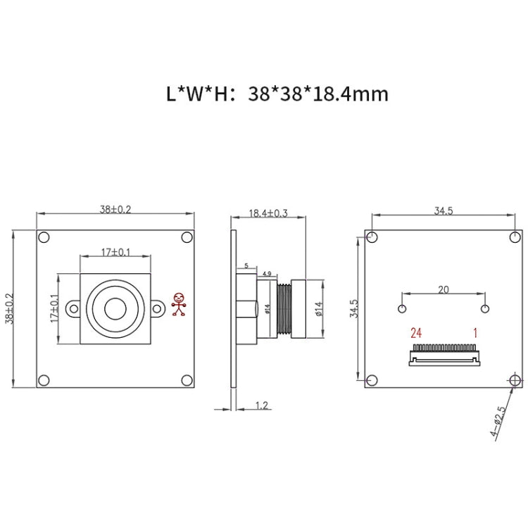 HDF2643-GZ HD 2 MP DVP Wide Angle LED Infrared Night Visual Thermal Imaging Camera Module - Consumer Electronics by buy2fix | Online Shopping UK | buy2fix