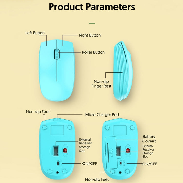 811 3 Keys Laptop Mini Wireless Mouse Portable Optical Mouse, Spec: Charging Version (White) - Wireless Mice by buy2fix | Online Shopping UK | buy2fix