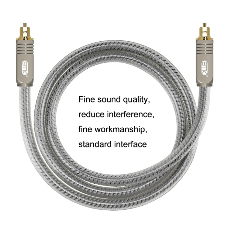 EMK YL/B Audio Digital Optical Fiber Cable Square To Square Audio Connection Cable, Length: 1.8m(Transparent Gray) -  by EMK | Online Shopping UK | buy2fix