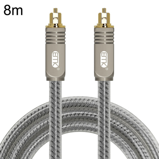 EMK YL/B Audio Digital Optical Fiber Cable Square To Square Audio Connection Cable, Length: 8m(Transparent Gray) -  by EMK | Online Shopping UK | buy2fix