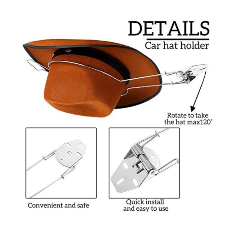 Car Stainless Steel Hat Storage Bracket - In Car by buy2fix | Online Shopping UK | buy2fix