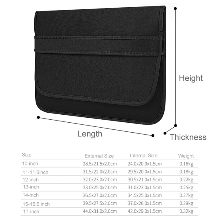 12 Inch Neoprene Laptop Lining Bag Horizontal Section Flap Clutch Bag(Blue) - 12.1 inch by buy2fix | Online Shopping UK | buy2fix