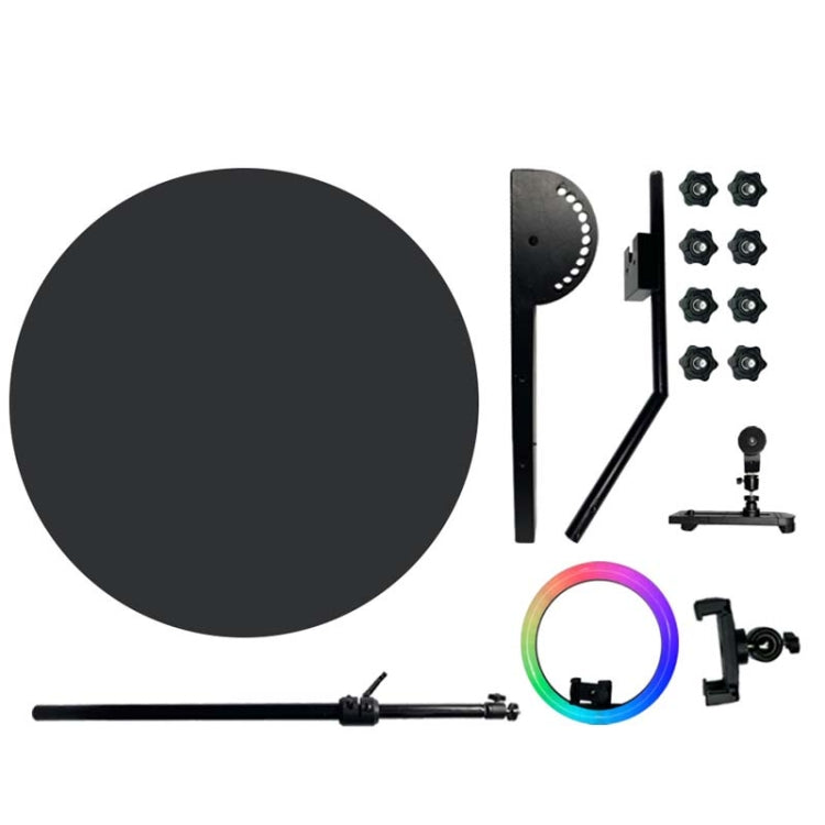 80cm RGB Fill Light Photo Booth Turning Led Camera Photo Spin Stand With Flight Case -  by buy2fix | Online Shopping UK | buy2fix