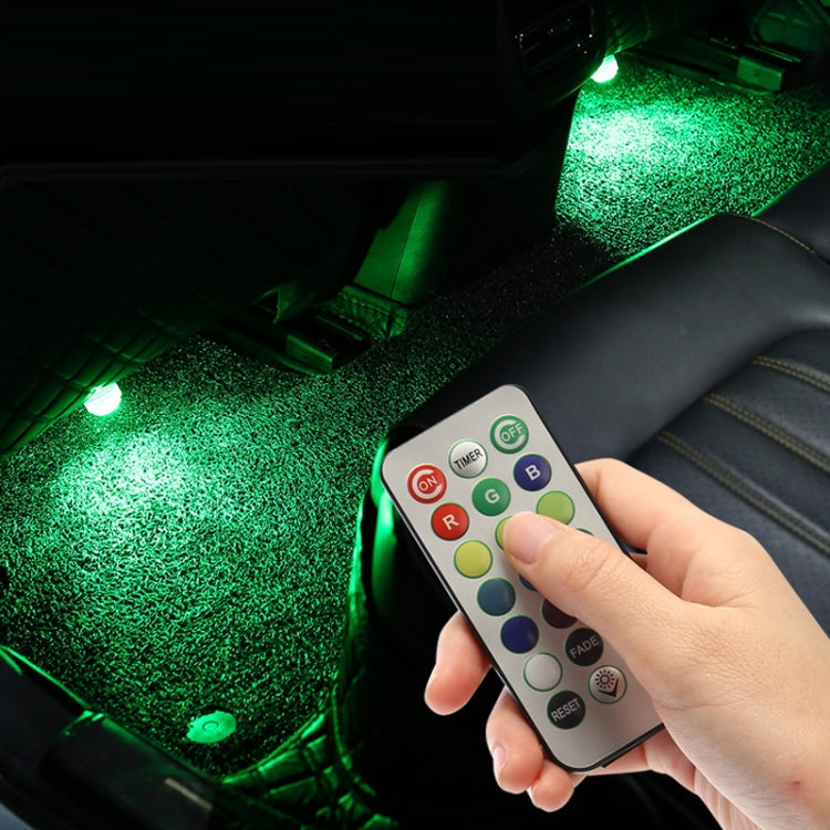 Car Modification Wireless Colorful Remote Control Atmosphere Light, Specification: 4 Lights +1 RC - In Car by buy2fix | Online Shopping UK | buy2fix