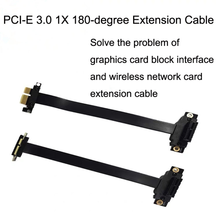 PCI-E 3.0 1X 180-degree Graphics Card Wireless Network Card Adapter Block Extension Cable, Length: 25cm -  by buy2fix | Online Shopping UK | buy2fix