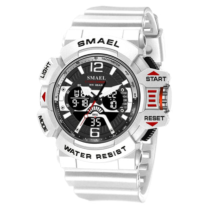 SMAEL 8065 Waterproof Sports Multifunctional Luminous Watch Men(White) - Sport Watches by SMAEL | Online Shopping UK | buy2fix